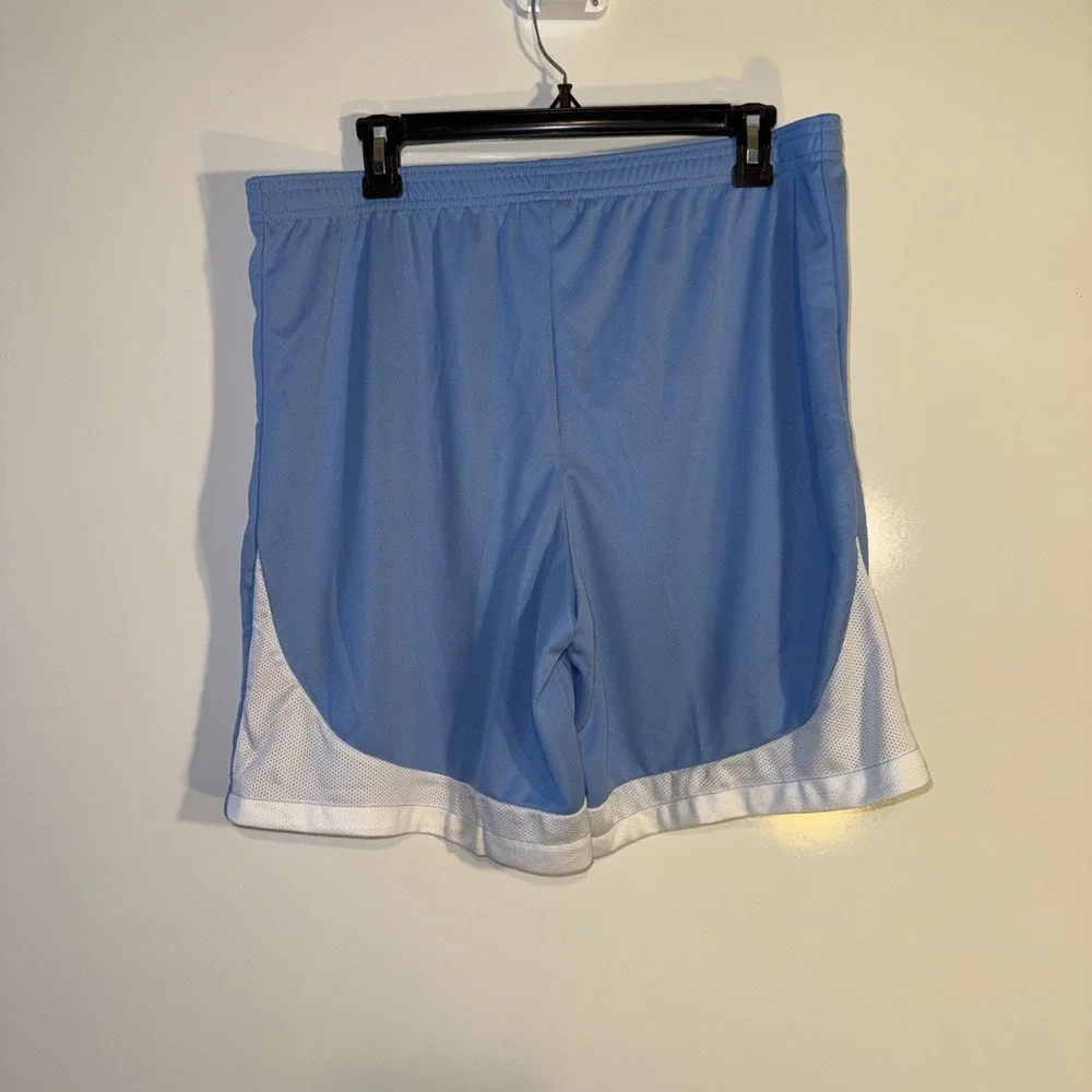 Nike Basketball Shorts Men's XL Dri-Fit Slim Fit Light Blue White Activewear